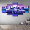 Modular Frame Pictures HD Printed 5 Pcs Car City Buildings Sunset Scenery Poster Canvas Painting Living Room Home Decor Wall Art