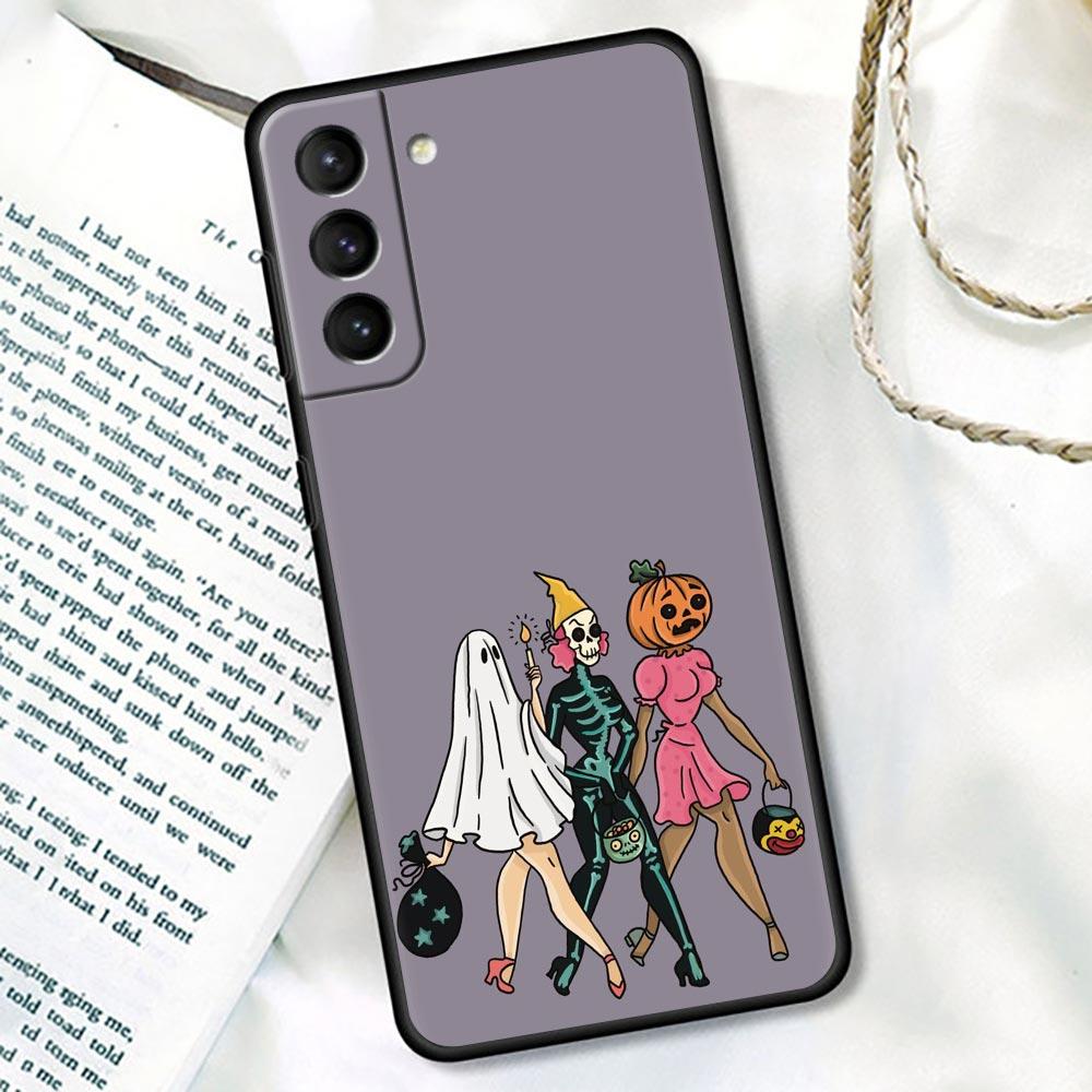 Happy Halloween S24 Ultra For Samsung Galaxy S23 Ultra S21 S20 FE S22 S10 S24 S23 Plus Case Cover Cat Bat Pumpkin Witch Castle