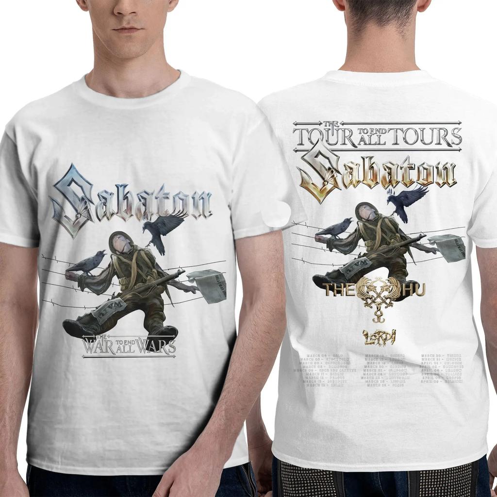 2025 Men's and Women's T-shirt S Sabatons Casual T-shirt Short-sleeved Y2K Basic Top Summer Cotton Round-neck Top Size T-shirt