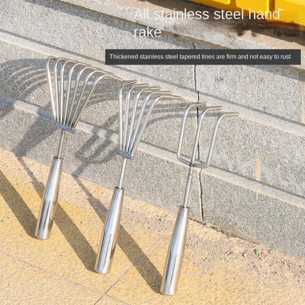 3/5 Claws Small Leaf Rakes Stainless Steel Weeding Removal Puller  Planting Vegetable