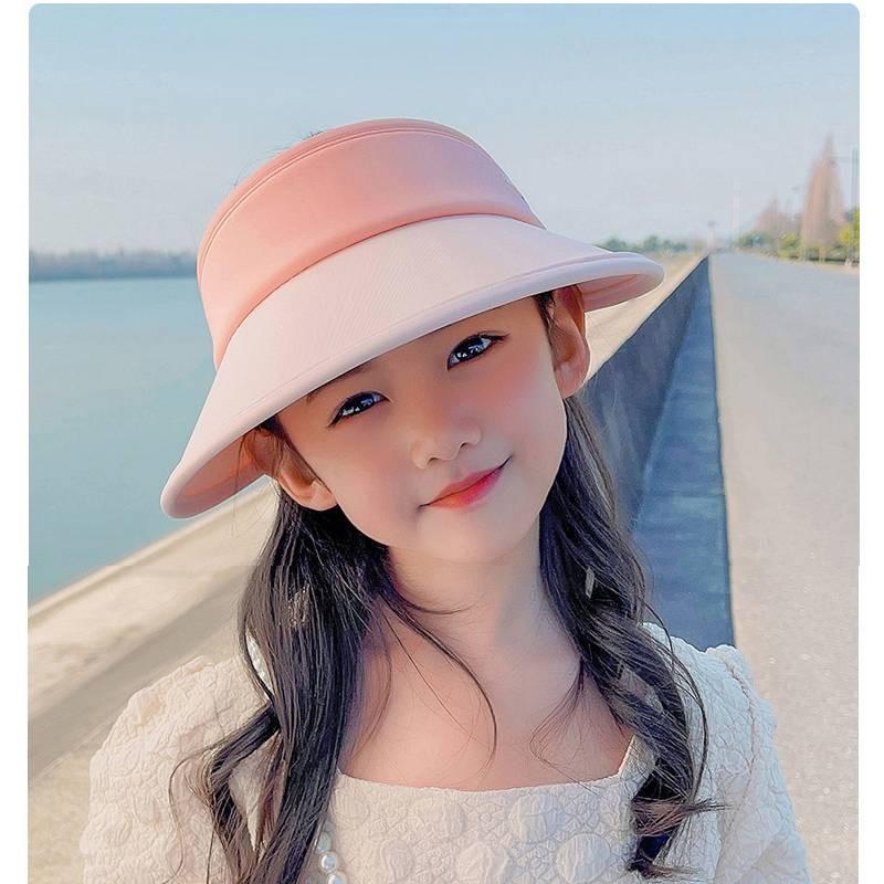 Summer Kids Sun Hat With Large Brim And Breathable Ice Silk Material For Outdoor Protection