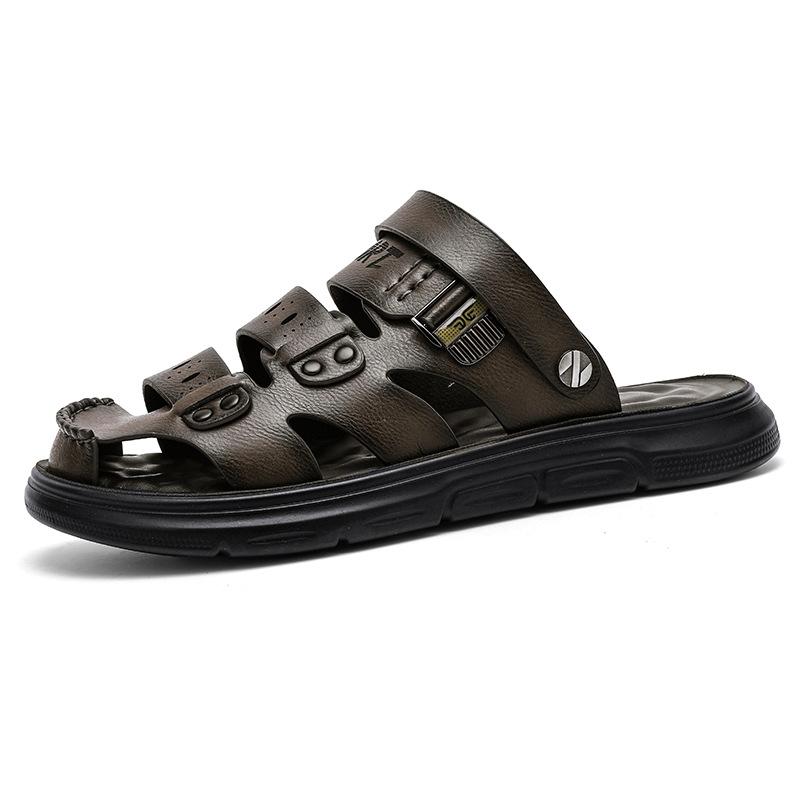 Men's sandals summer new fashion trend versatile personality platform two wear bag head slippers travel beach sandals