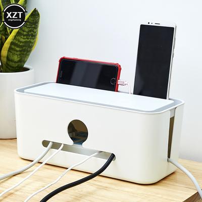 Protector de Adaptador de Cable USB Contenedor Oculto Organizador Soporte Grande Caja de Almacenamiento de Regleta de Alimentación Estuche para Gestión de Cables de Salida Electrónica Cargador