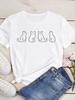 New Cute Love Heart Cat Print Women T-Shirt Casual Short Sleeve Top Summer Women's Clothing Cartoon Streetwear Y2k Clothes