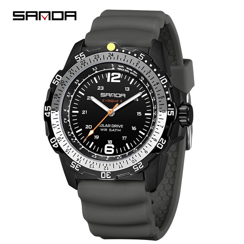 Sanda Quartz Solar-Powered Luminous Watch with Rotating Bezel and Long Battery Life - New Student Model