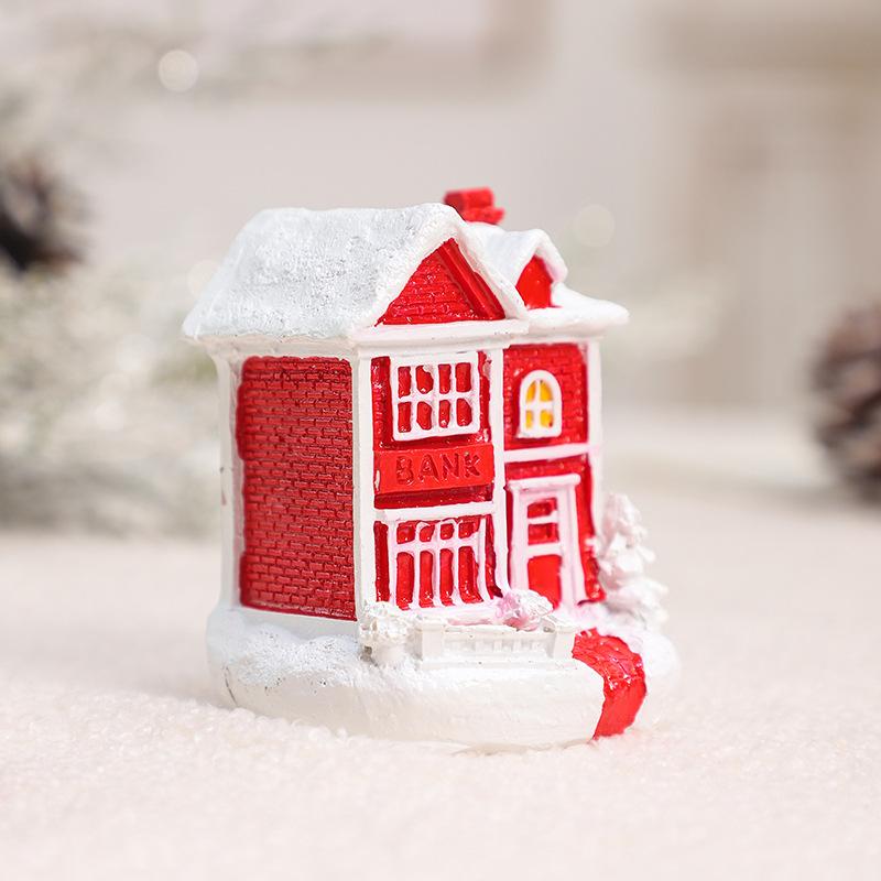 

Christmas Decorations, Resin Miniature Houses for Christmas, Home Desk Decorations Double row