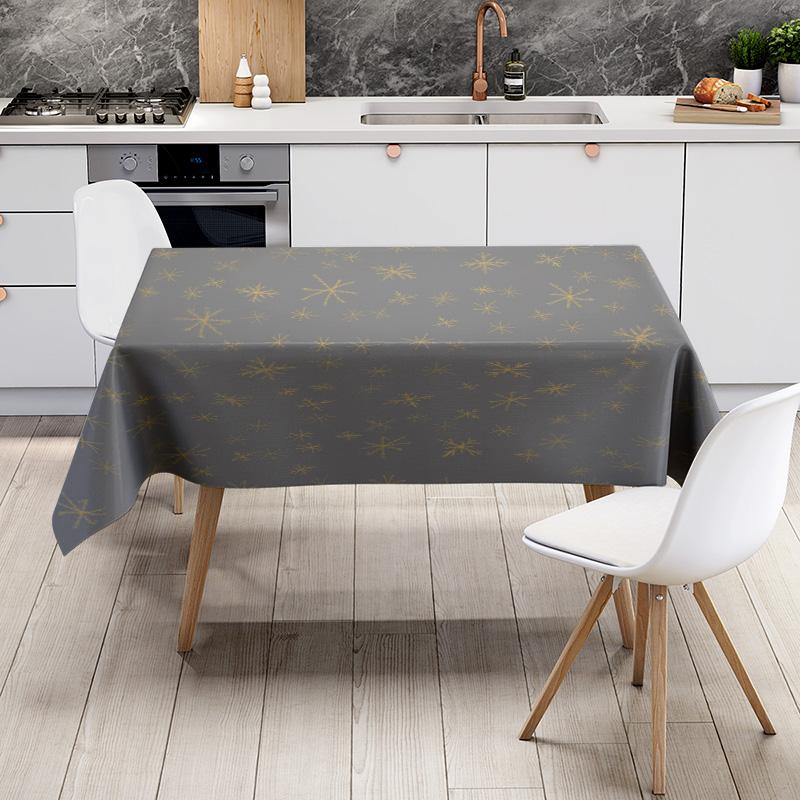 Moderner nordischer Stil Schneeflockenmuster Tischdecke für Esszimmerdekoration Grau 150x240cm Große Größe