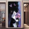 Black and White Cat Flower Large Size Diamond Painting New Collection Animals Diy Full Drill Rhinestone Embroidery Mosaic Cross Stitch Kits