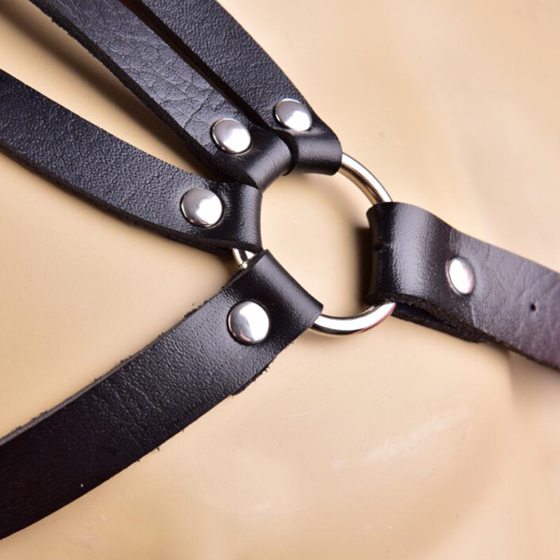 Men'S Faux Leather Lingerie Harness Bondage Erotic Rivet Chest Belts Adjustable