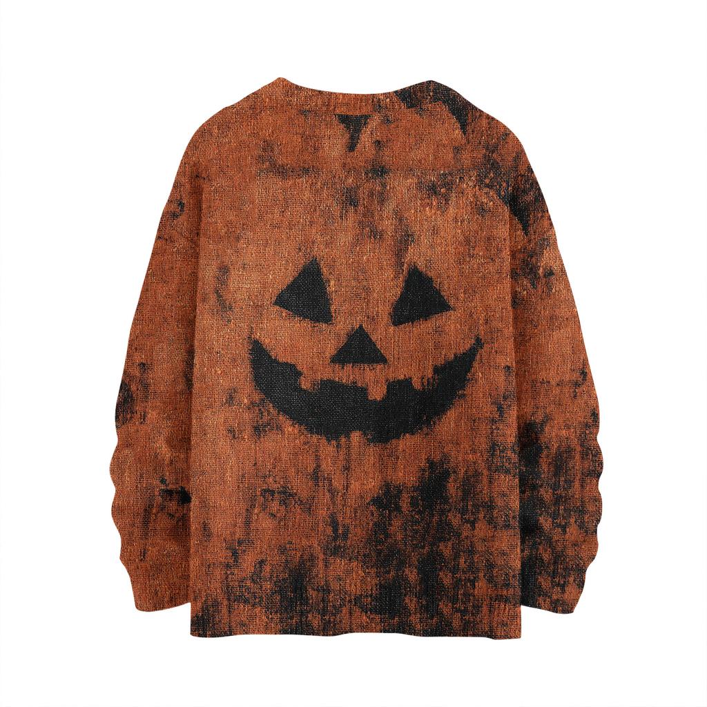 Ladies' Fashionable Casual Long Sleeved Christmas Printed Round Neck Knitted Yarn