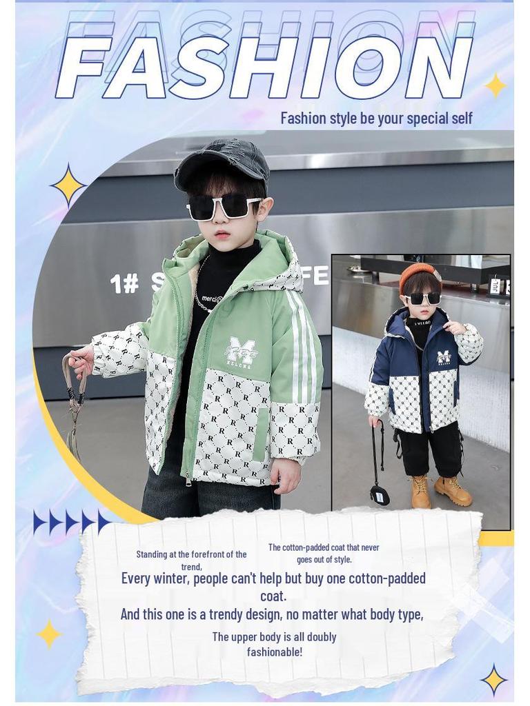 2025 Boys' Handsome Fleece-Lined Winter Parka