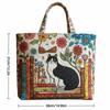 Vintage Damen Stepp-Tragetasche Leichte 3D-Druckmuster Canvas-Umhängetasche Große Kapazität Baumwoll-Einkaufstasche Dame Mädchen