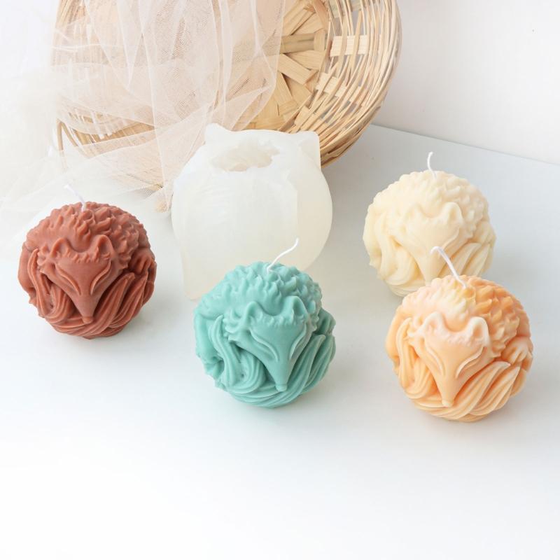 Silicone Candle Mold for Home Decorations Waxes Mold Nine Tail Fox Candle Making DIY Aromatherapy Candle Art Craft