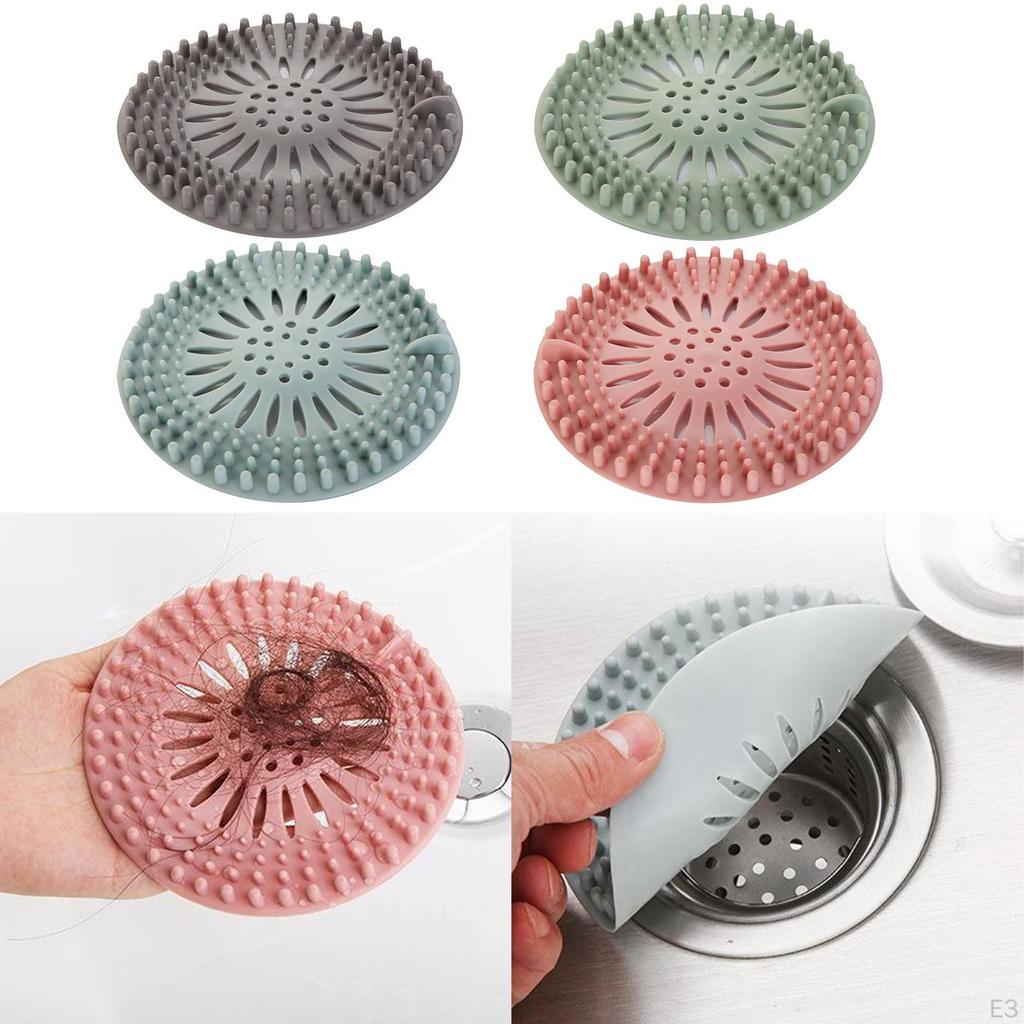 Durable Silicone Shower Drain Covers Easy To Install and Clean Suit for Bathroom Bathtub Kitchen