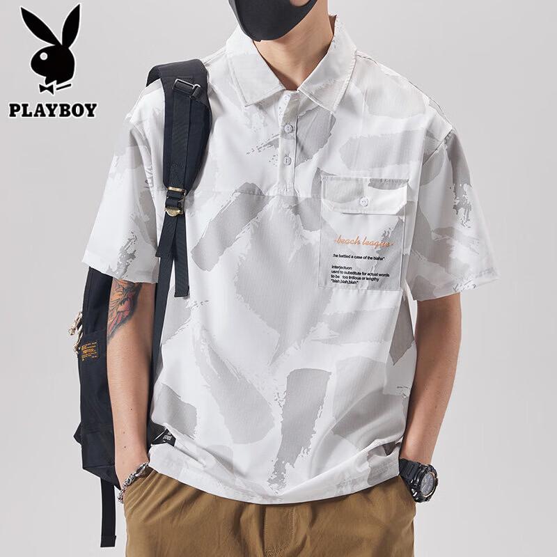 

Playboy Men s Summer Loose Fit Polo Shirt M