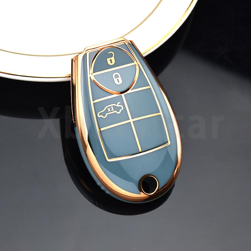 

TPU Key Case Cover Shell Fob Holder for Chrysler Town Country Grand Voyager for Dodge Dart Grand Caravan for Jeep Grand Cherokee