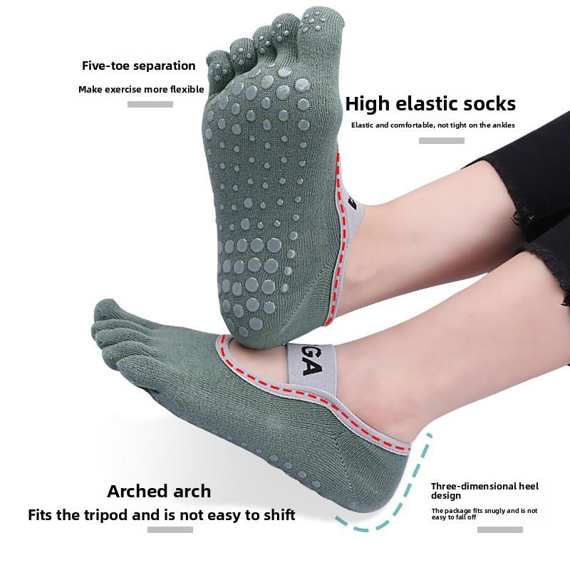 Five-toed Yoga Socks Are Soft and High Elastic, Skin-friendly, Pat Sweat 3D Particles, Plantar Anti-skid and Slow Pressure, Broadband Backless Toes