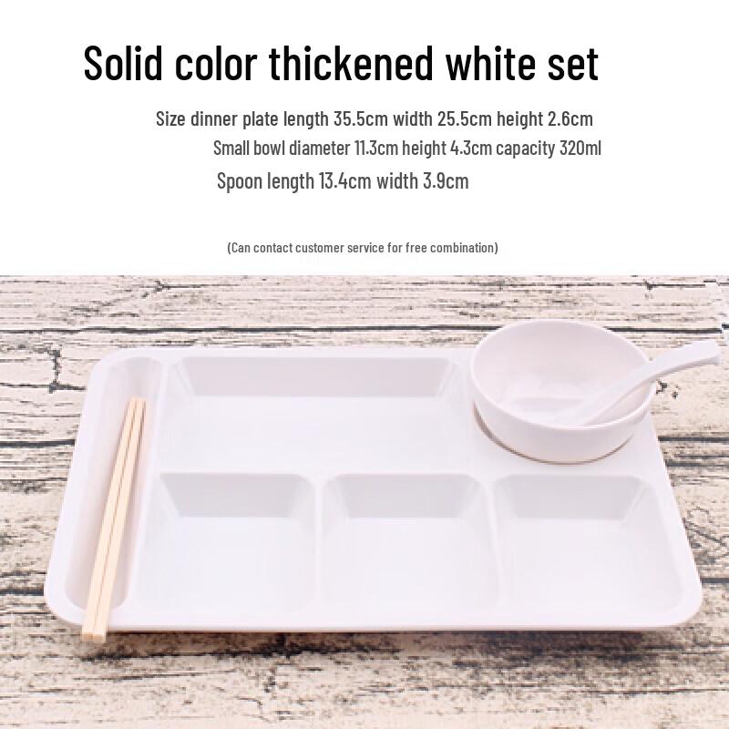 Melamine 6-Compartment Divided Canteen Plate