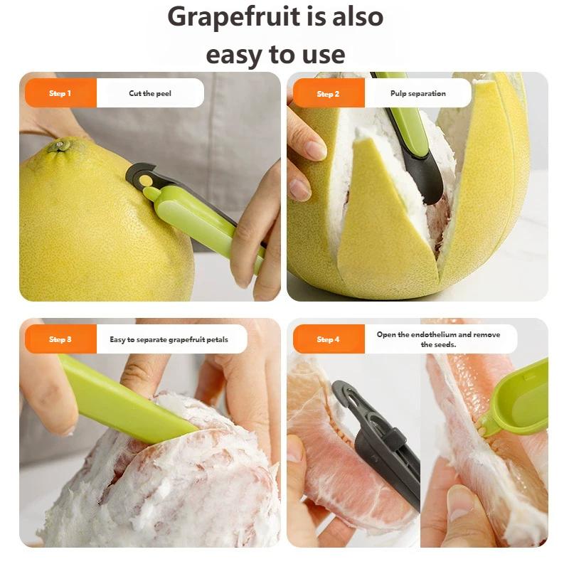 Kitchen Multifunctional Portable 420 Stainless Steel Orange Peeler, Household Fruit Peeler, Jelly Box Opener