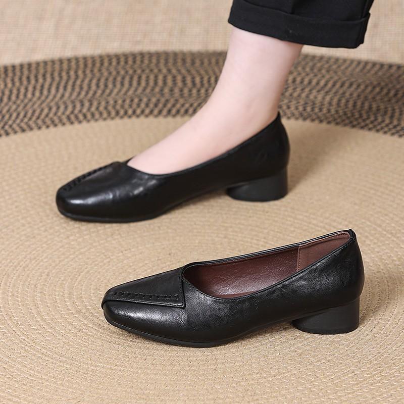Soft Leather Single Shoes, Flat Shoes, Soft Leather Women's Shoes, Spring Model, Retro Shoes