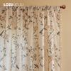1PC LOZUJOJU French Retro Rose and Bird Print Curtains Beige Tassel Edge Semi Transparent Curtains for Bedroom Living Room Window Home Decor