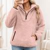 Women's Mock Neck Half Zip Pullover with Pockets for Fall and Winter