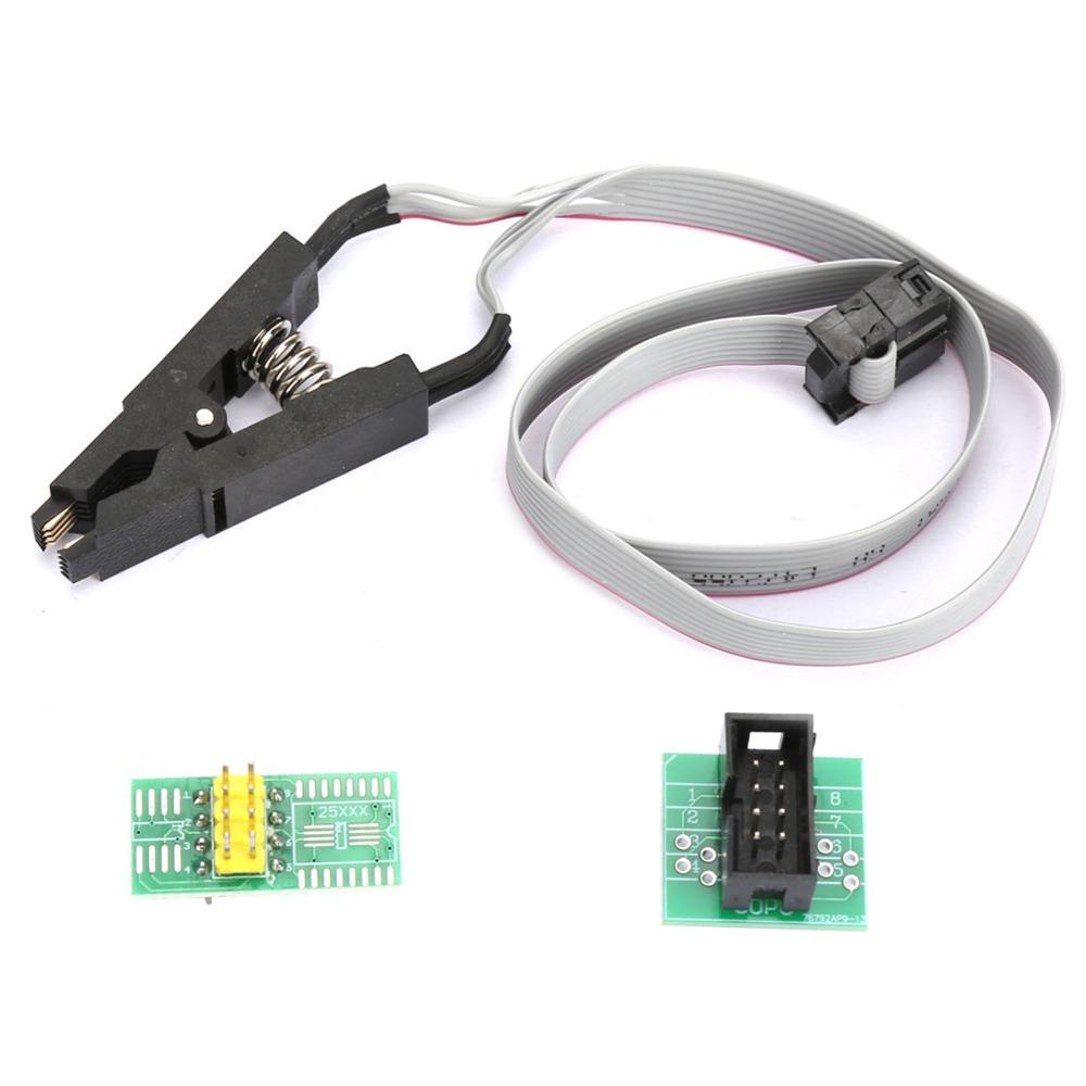with 2 Adapter Board Flash Chip IC Test Clip Adapter SOIC / SOP Pin for BIOS/24/25/93 Flash Chip IC Test Clip Adapter