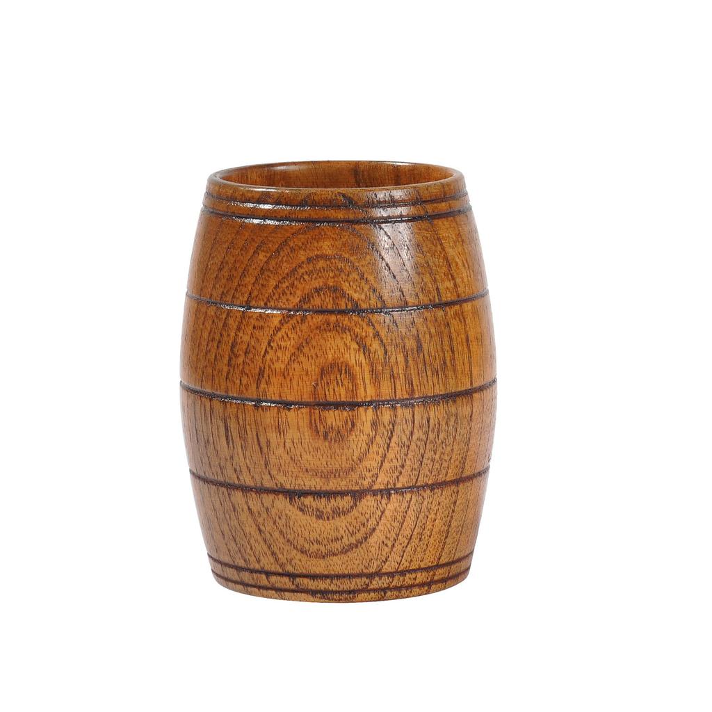 1PCS Creative Oak Barrel Shape Wooden Cup Natural Sour Datewood Teacups Wooden Wine Glasses for Beer Tea Wine Coffee Juice