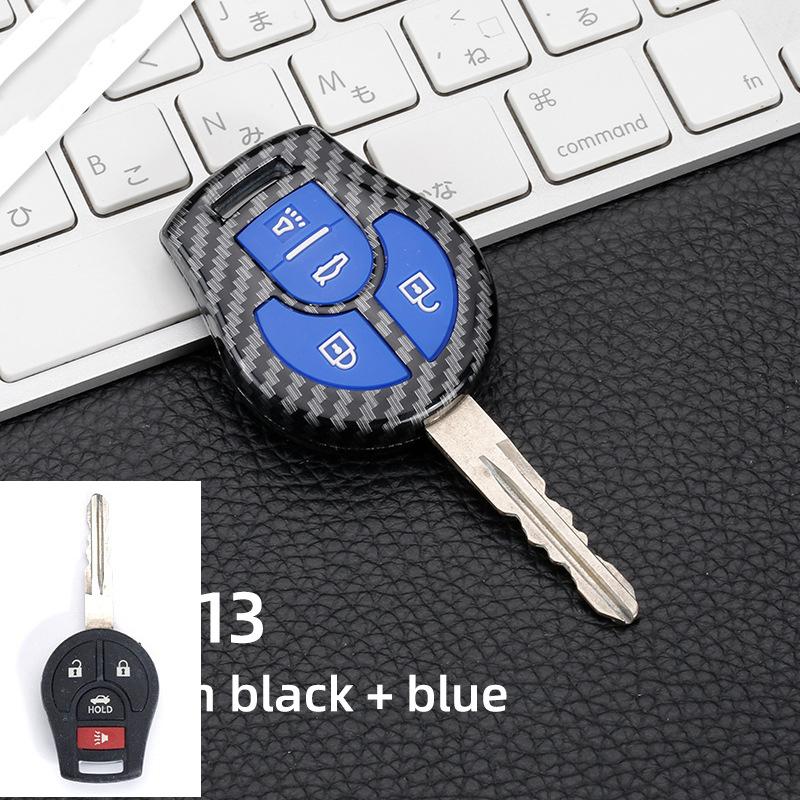 Kohlefaser ABS für Nissan Cube Micra Qashqai Juke 2/3/4 B Smart Klappbarer Fernschlüssel Etui Schale Styling Schlüsselanhänger