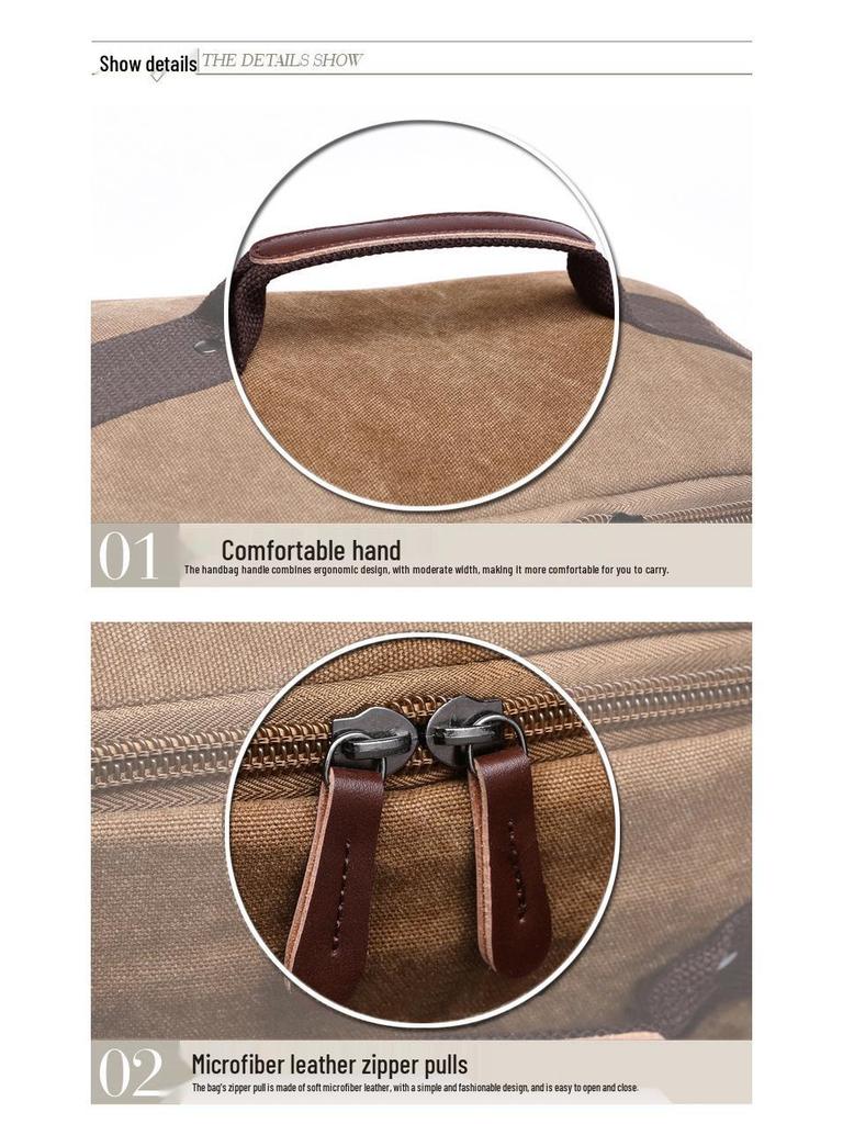 Korean Style Men's Canvas Backpack: Large Capacity, Multifunctional for Travel & Hiking