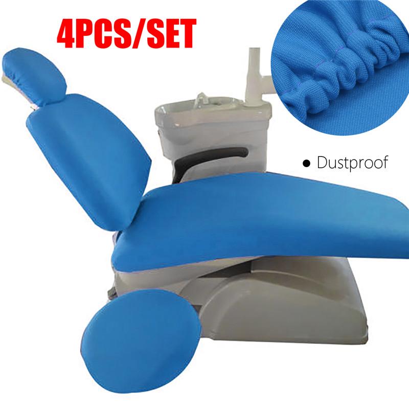 4pcs Fabric Dental Chair Cover Backrest Seat  Case Protector Kit Washable Elastic Cloth Dentist