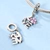 New Original Copper Charms Beads Pendant Pink Bow Perfume Zircon Beads For Women Fine Jewelry Making