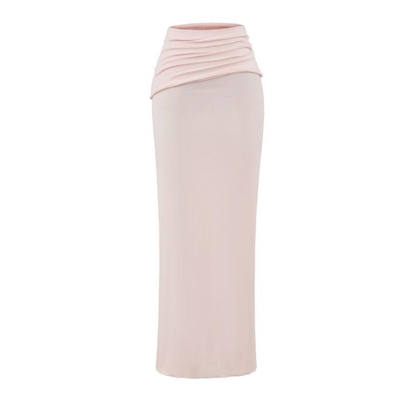 Pure Desire Style Sexy Slim Fit 2-Piece Set Long Sleeve T-Shirt Flare Pants / Midi Skirt Women
