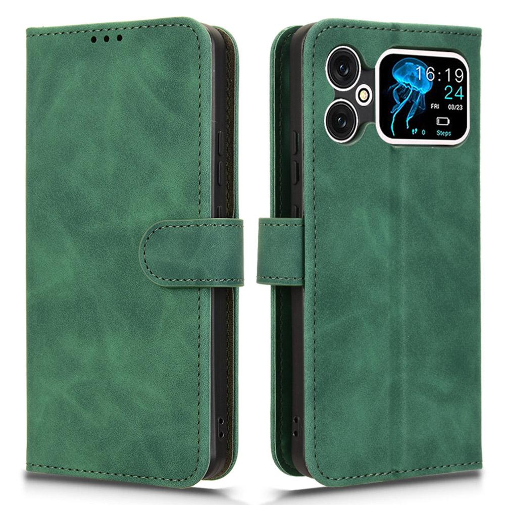 

Для Cubot A20 Кожаный чехол с ощущением кожи Противоударный Чехол-книжка для телефона-кошелька Green