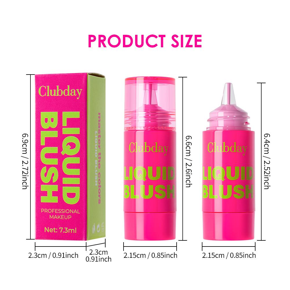 Clubday Liquid Blush Shimmer Drop Face Makeup Moisturizing Long-Lasting Waterproof Natural Glow Cheek Tint Professional Cosmetics