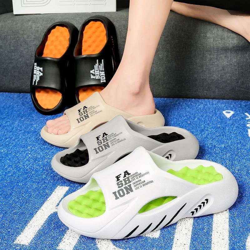 Summer Men's EVA Massage Slippers Indoor Outdoor Hiking Beach Casual Shoes Soft Bottom Comfortable Slippers Large