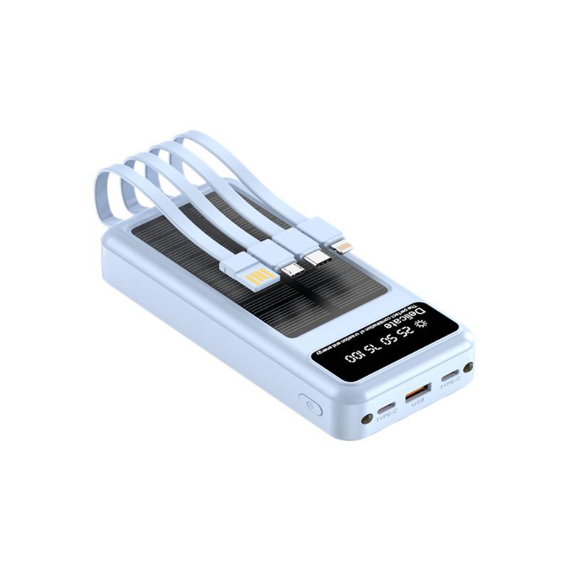 Solar-Powered 20,000mAh Power Bank with Large Capacity and Display – Ideal Holiday Gift