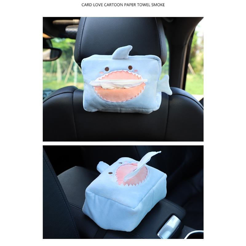 Cute Cartoon Car Tissue Box Hanging Back Seat Armrest Tissue Holder For Home Use