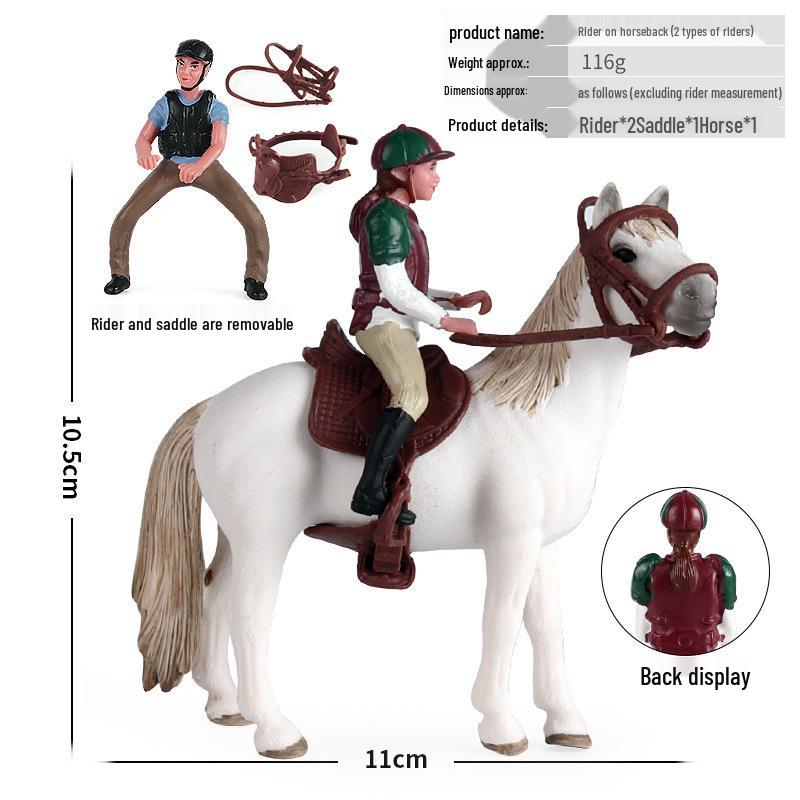 Farm Animal and Human Figures Playset with Fences: Rabbit, Sheep, Donkey, Cow - Parent-Child Simulation Toy