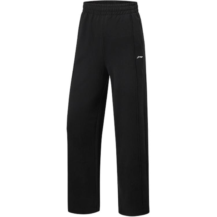 Li-Ning Fitness Series Solid Color Lace-Up Simple Soft Casual Pants Women bottoms AKLW054-1 M