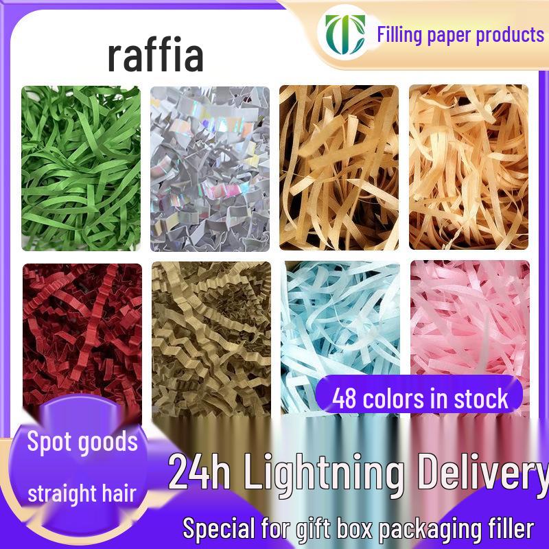 In-Stock Raffia Grass and Silk Shredded Paper for Decoration & Gift Box Filler
