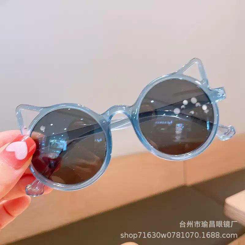 New children's glasses cute cat ears hollow sunglasses UV-proof sunglasses boys and girls