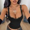 New Y2K Retro Streetwear Sexy Vest, Spice Girls Style Contrast Leopard Print Top For Music Festival European And American Women
