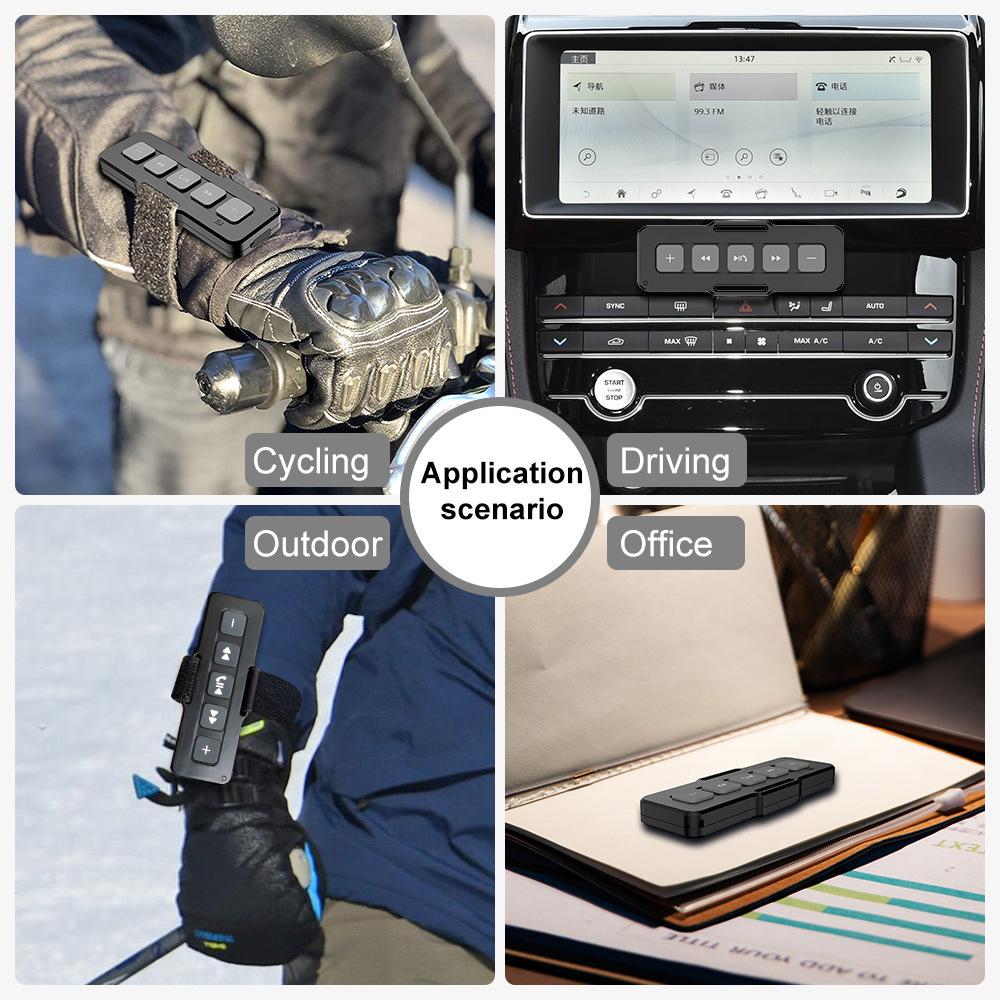 Motorcycle Remote Controller Wireless For Car Outdoor Sports Bluetooth 5.0 Bike Handlebar Media Control Music Playback Hands-free Calls