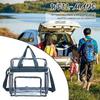 Unisex Transparent Travel Bag with Mesh Side Bag Portable Lightweight Hiking Trip Pack for Fitness Workout