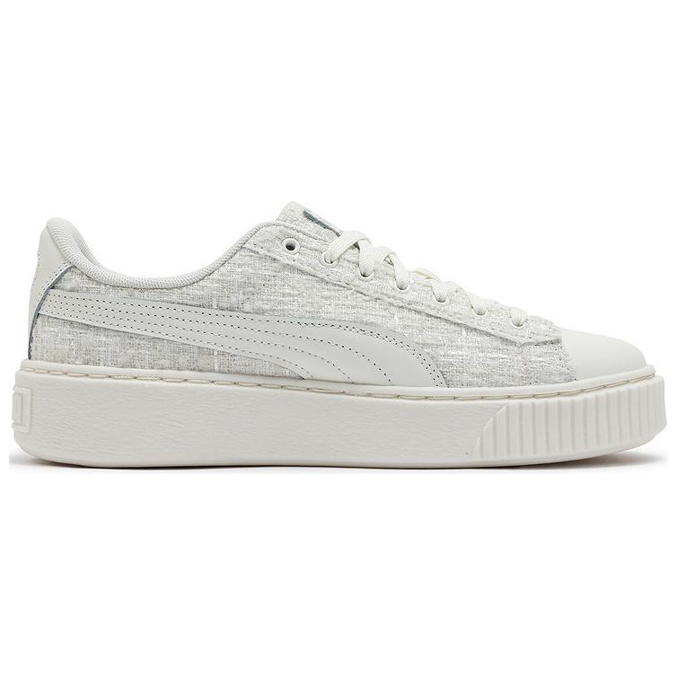 New PUMA Basket Low Top Skateboard Shoes Women's Gray White 401144-01