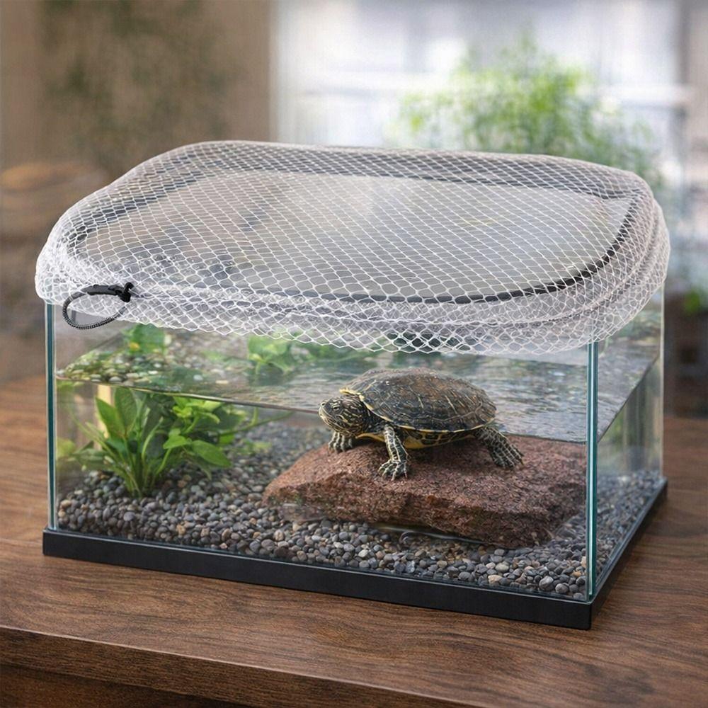 Filet Anti-Évasion Universel pour Tortue Maille Respirante en Nylon Couvercle en Maille d'Aquarium Extensible Filet Anti-Sauts Anti-Morsure pour Aquarium