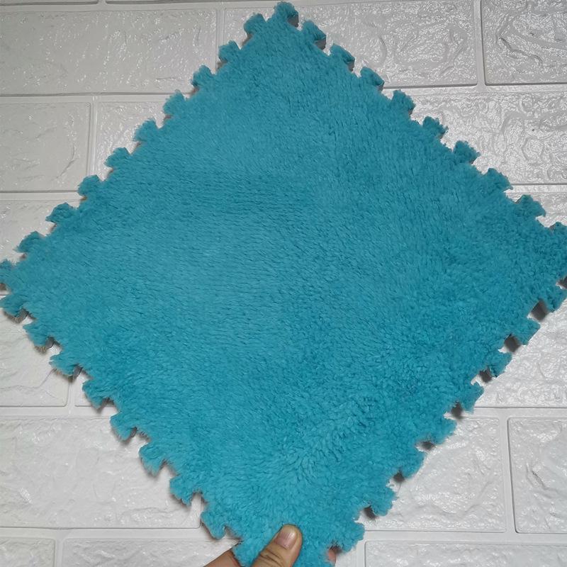 Washable Plush Patchwork Carpet: Cuttable Foam Floor Mat for Bedroom, Bedside, or Bay Window