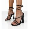 Wish High-heeled Sandals Women's Summer New Square Head Anklet Strap Stiletto Fashion Sandals Large Size