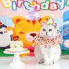 Pet Dog Birthday Dress Up Polka Dot Lace Bib Birthday Hat Set Cat Dog Candy Colorful Ball Bib Collar INS Headwear Birthday Gift